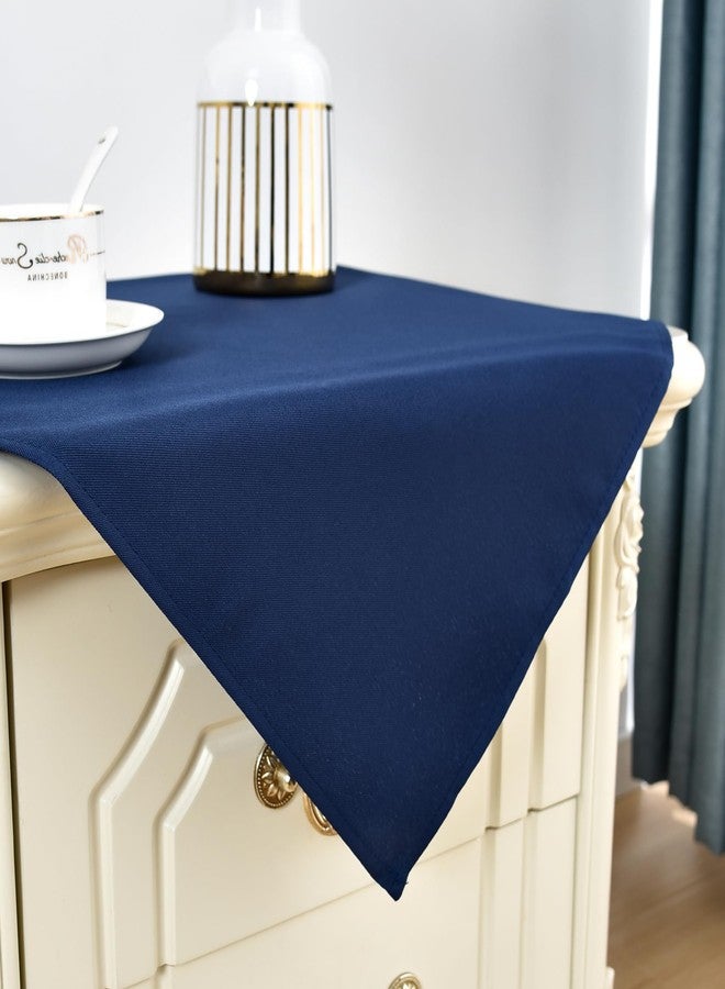 Nacuci Small Square Tablecloth 24x24 Inch Washable Polyester Side Table Cloth Solid Navy Heavy Duty End Table Cover for Dining Home Party - Image 4